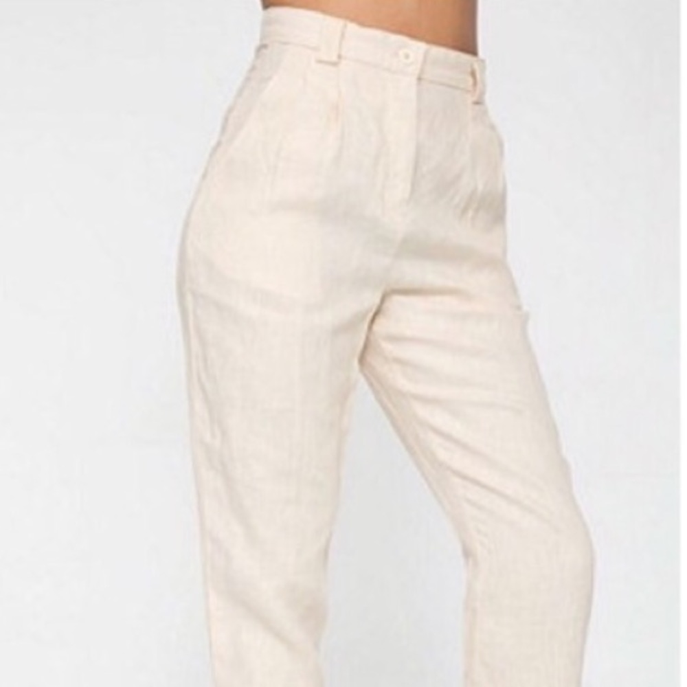 Tan high waisted linen pants